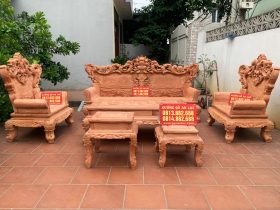 Bộ bàn ghế Hoàng gia mẫu mới chân 14 gỗ hương đá