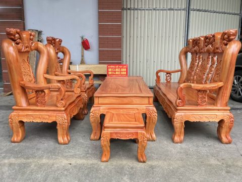 bàn ghế minh quốc đào 6 món gỗ gõ đỏ