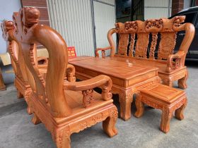 bàn ghế minh quốc đào gỗ gõ đỏ