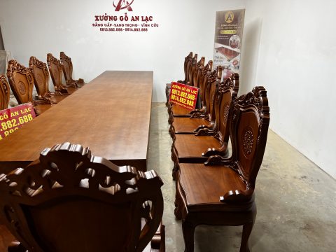 bàn ghế nguyên khối gỗ gõ đỏ