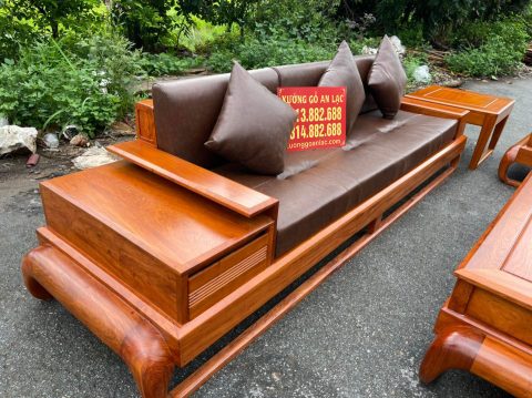ghế dài bộ sofa đùi gà gỗ hương đá