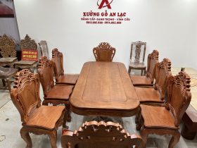 bàn ăn 8 ghế gỗ hương đá