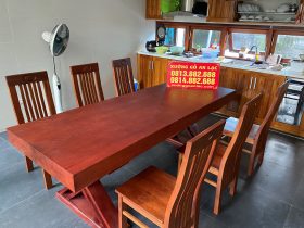 bàn ghế ăn nguyên khối gỗ gõ đỏ cao cấp