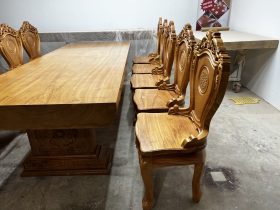 bàn ăn 10 ghế gỗ gõ đỏ