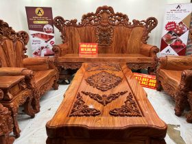 bàn ghế hoàng gia nguyên khối siêu vip gỗ hương đá tự nhiên