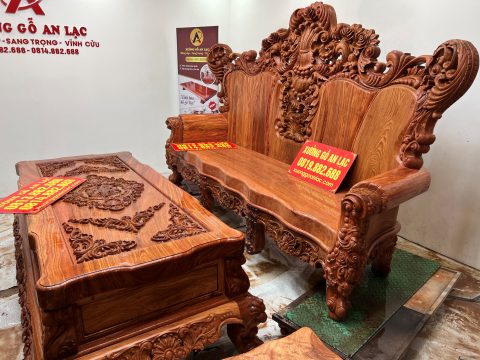 Bộ Hoàng gia nguyên khối 6 món gỗ Hương Đá
