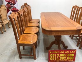 bàn ghế ăn cao cấp gỗ gõ đỏ tự nhiên