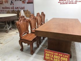 bàn ghế nguyên khối gỗ gõ đỏ