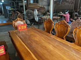 bàn ghế ăn gỗ gõ đỏ đẹp nhất 2022