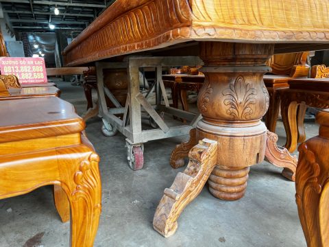 bộ bàn ghế gỗ gõ đỏ đẳng cấp gỗ gõ đỏ của xưởng gỗ An Lạc