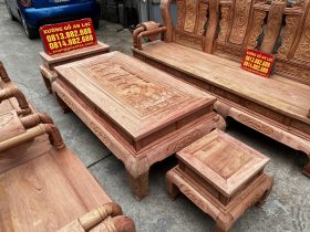 bộ bàn ghế gỗ phòng khách gỗ hương đá sang trọng