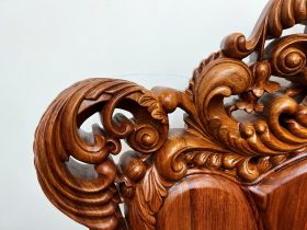 bàn ghế hoàng gia gỗ hương đá đục tay siêu vip