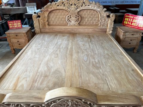 giường ngủ gỗ gõ đỏ mẫu louis hoàng gia cao cấp