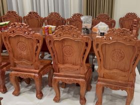 bàn ghế ăn gỗ hương đá cao c