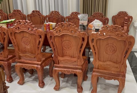 bàn ghế ăn gỗ hương đá cao c