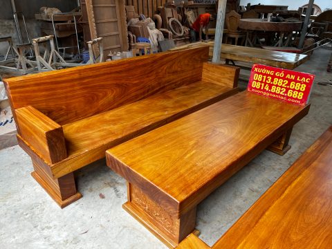 Sofa nguyên khối gỗ gõ đỏ tự nhiên