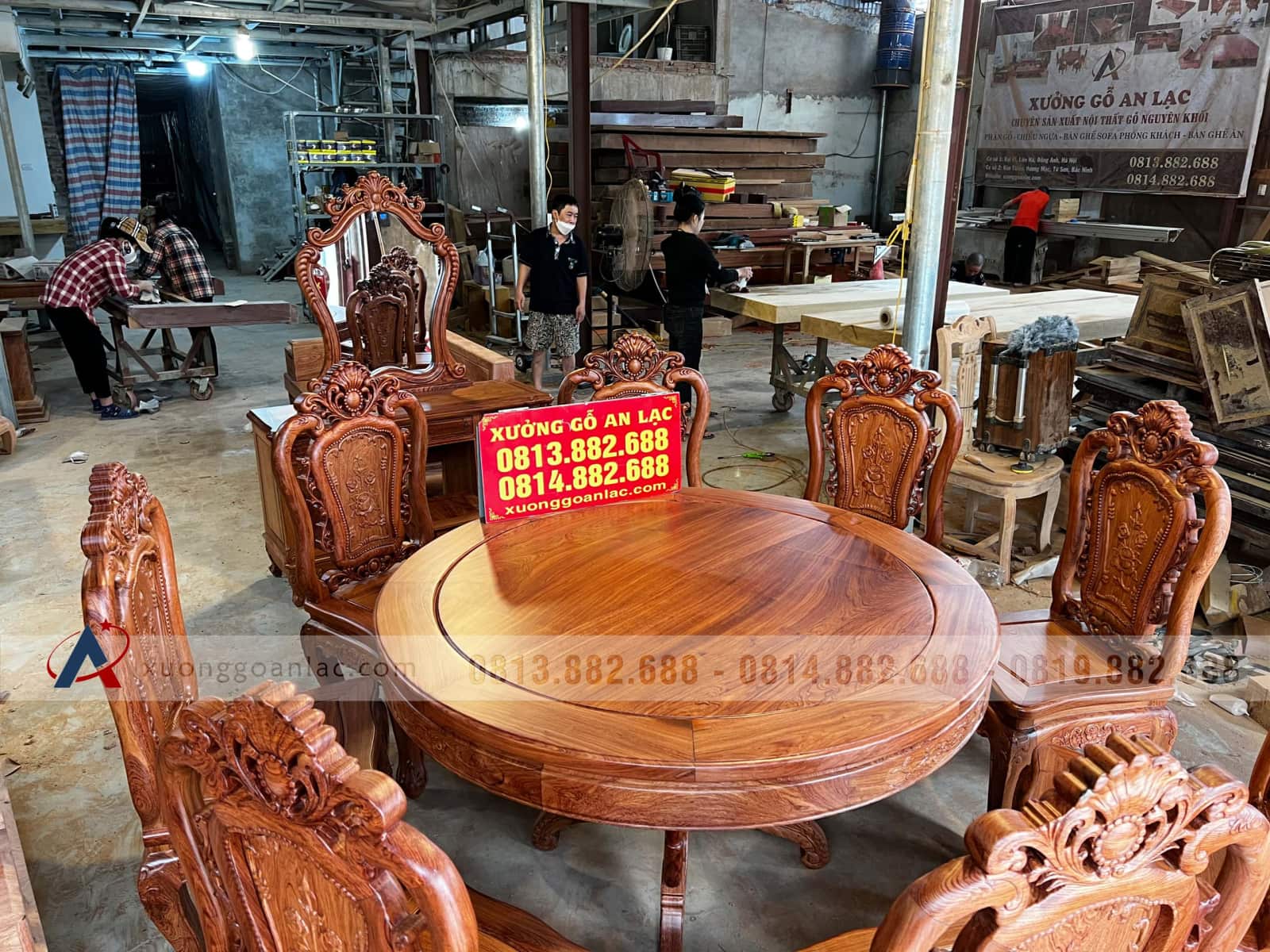 bàn ghế ăn gỗ hương đá mẫu hoàng gia cao cấp