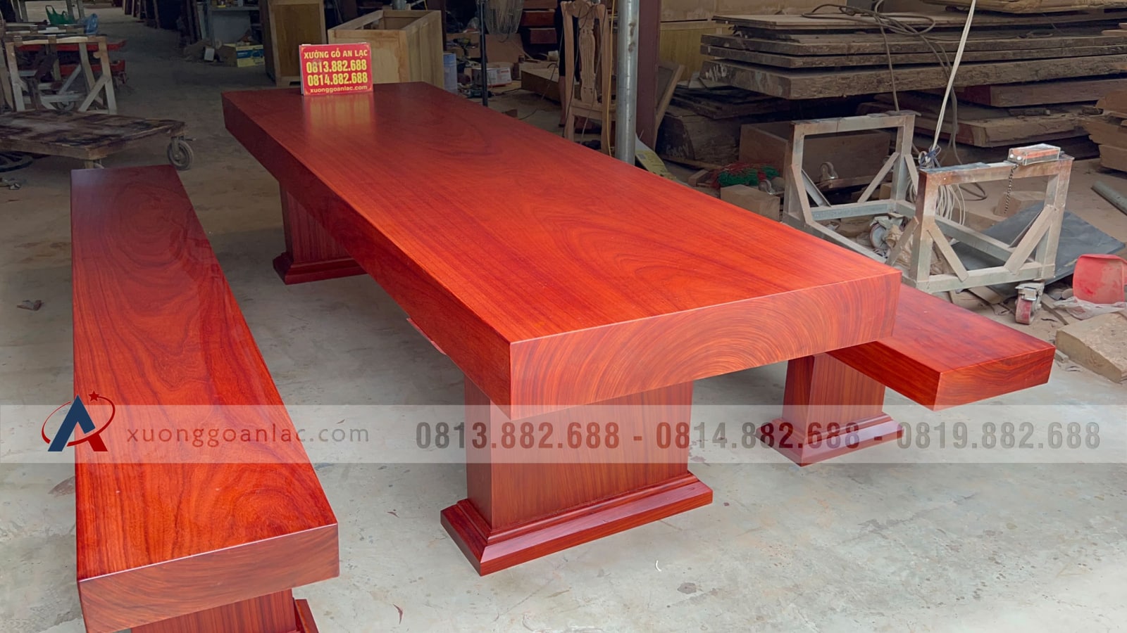 bộ k3 nguyên khối gỗ hương đỏ Nam Phi