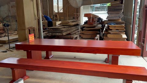 mẫu bàn ghế K3 nguyên khối gỗ hương đỏ tự nhiên
