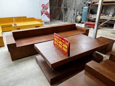 bàn ghế phòng khách mẫu sofa nguyên khối gỗ gõ đỏ tự nhiên cao cấp