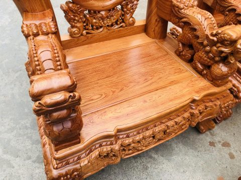 Bộ bàn ghế nghê bảo đỉnh gỗ hương đá tự nhiên cao cấp