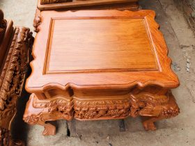 bàn ghế nghê đỉnh phượng gỗ hương đá