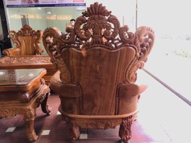 bàn ghế hoàng gia nguyên khối gỗ hương đá tự nhiên cao cấp