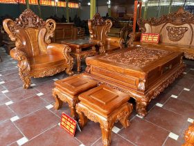 bộ bàn ghế hoàng gia siêu vip gỗ hương đá tự nhiên