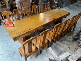Bộ bàn ghế ăn gỗ gõ đỏ cao cấp