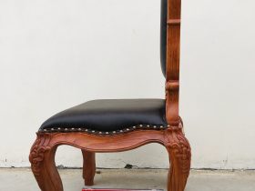 mẫu ghế ăn gỗ hương đá bọc đệm da cao cấp