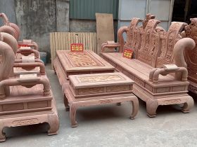 bộ bàn ghế tần thủy hoàng 6 món gỗ hương đá siêu vip