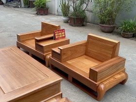 bộ 6 món bộ bàn ghế sofa phòng khách gỗ gõ đỏ