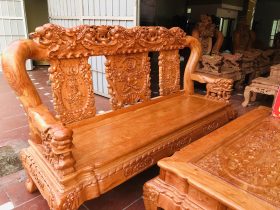 bàn ghế minh quốc voi cao cấp gỗ hương đá tự nhiên
