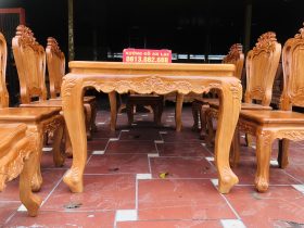 bàn ăn 8 ghế gỗ gõ đỏ cao cấp