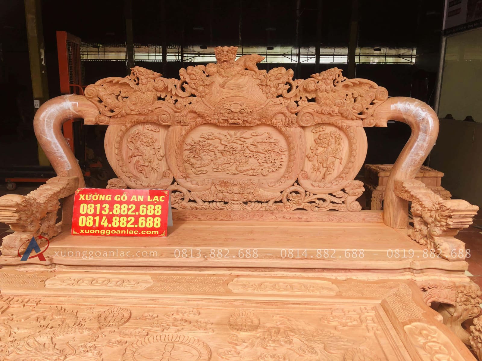 bàn ghế minh quốc nghê cột 16 gỗ hương đá tự nhiên cao cấp