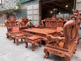 Bộ minh quốc nghê 10 món cột 16 gỗ hương đá siêu vip (anh Bảo, Bắc Giang)