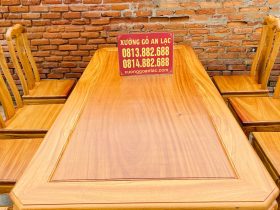 mặt bàn ăn gỗ gõ đỏ