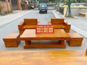 bàn ghế sofa gỗ tự nhiên 6 món
