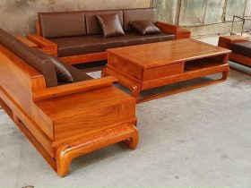 sofa gỗ gõ đỏ 5 món
