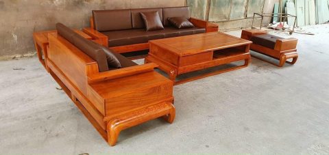 sofa gỗ gõ đỏ 5 món