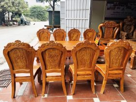 bàn ăn 8 ghế louis hoàng gia