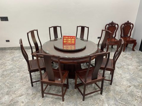 mẫu bàn ăn tròn 8 ghế siêu vip