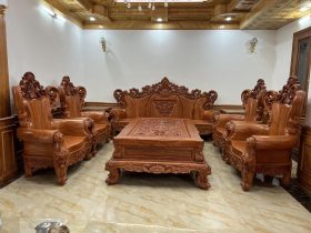 bàn ghế hoàng gia 10 món gỗ hương đá mẫu đặc biệt