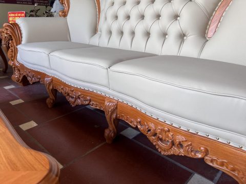 sofa đục hoa lá tây hoàng gia