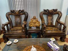 bàn ghế gỗ mun hoa Lào cao cấp