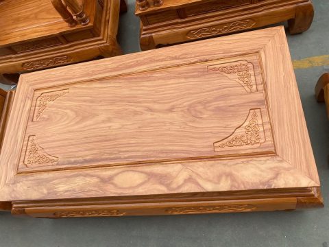 bàn trà chữ nhật gỗ gõ đỏ