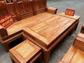bàn trà khung tranh gỗ hương đá
