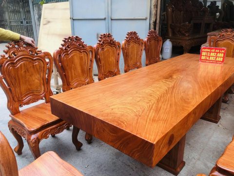 bộ bàn ghế gỗ hương đá phong cách louis hoàng gia