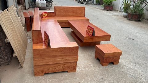 mẫu sofa gỗ góc chữ L
