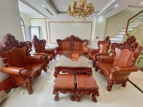 bàn ghế louis hoàng gia gỗ hương đá